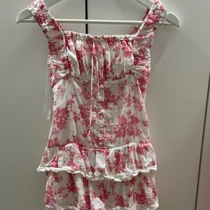 SMALL ALTARD STATE Pink and White Textured DRESS